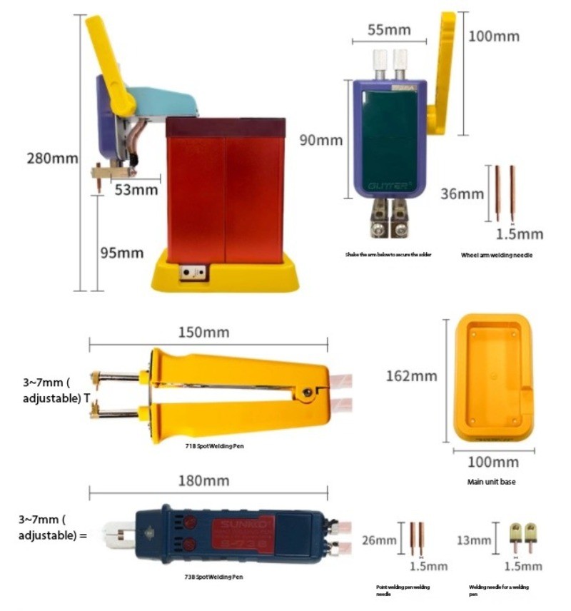 Energy-Stored Pulse Handheld Mini Welding Device Battery Spot Welder 801B