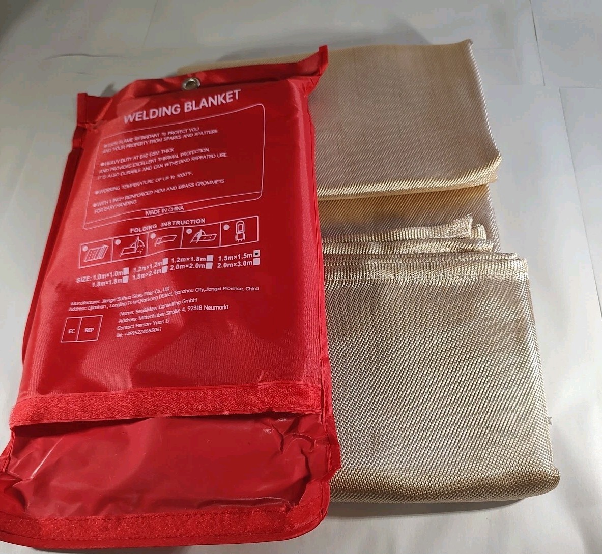 Fiberglass Welding Blanket with Brass Grommets Size 59″ X 59″