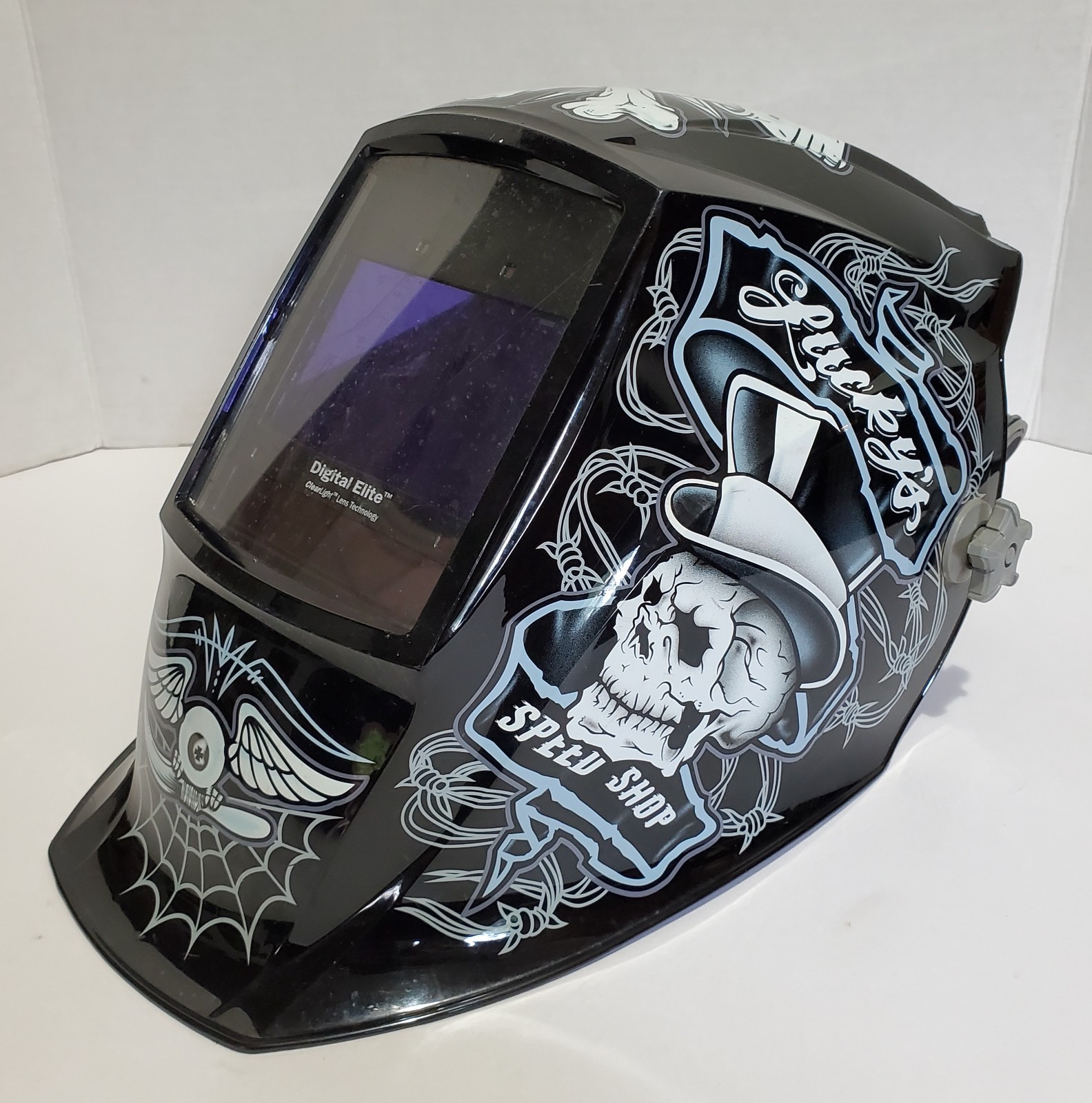 Miller Digital Elite Welding Helmet ClearLight Lens Lucky’s Speed Shop Black