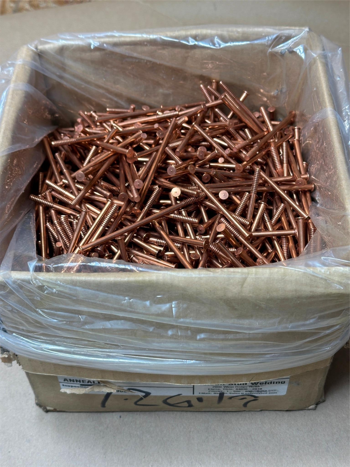 1000x Pack Nelson Stud Welding Copper Annealed TFNC 3/16 x 3-7/8″ MS 12 ANN GR A
