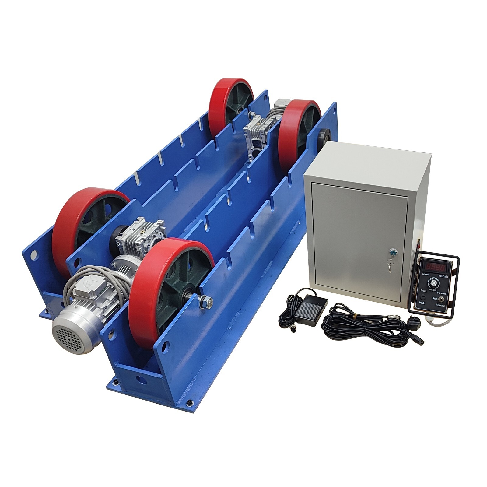 3 Ton Adjustable Welding Turning Roller 220V Dual Motor Drive Turning Rolls Rubb