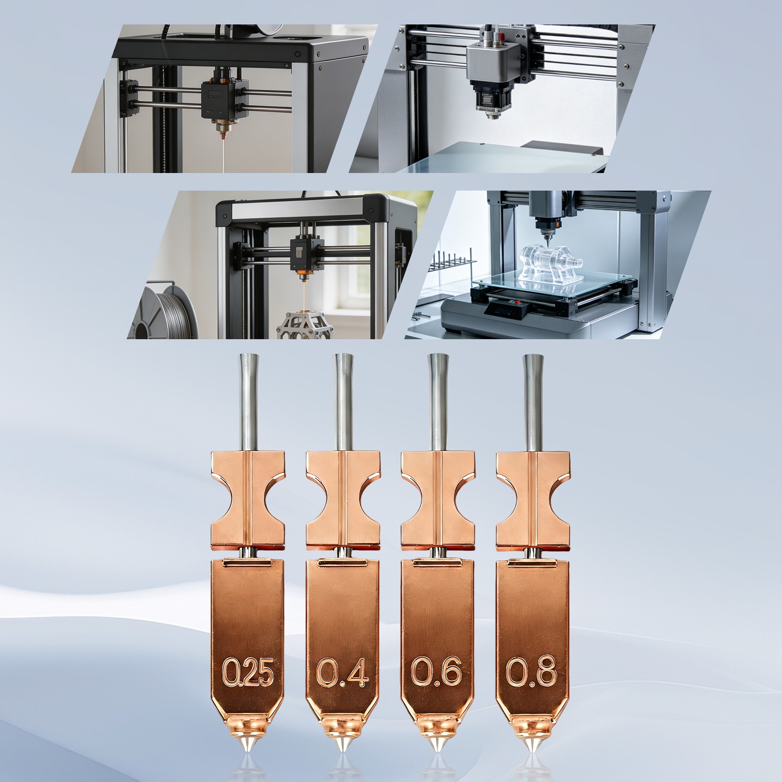 Nozzle Upgraded Kit High Precision Nozzle Smooth Nozzle Flow Nozzle 0.25mm-0.8mm