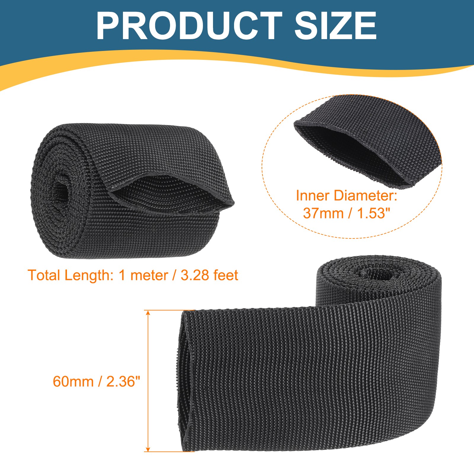 Nylon Protective Hose Sleeve 1.5″ ID 3FT Cable Cover Sheath Hydraulic Hose Wrap