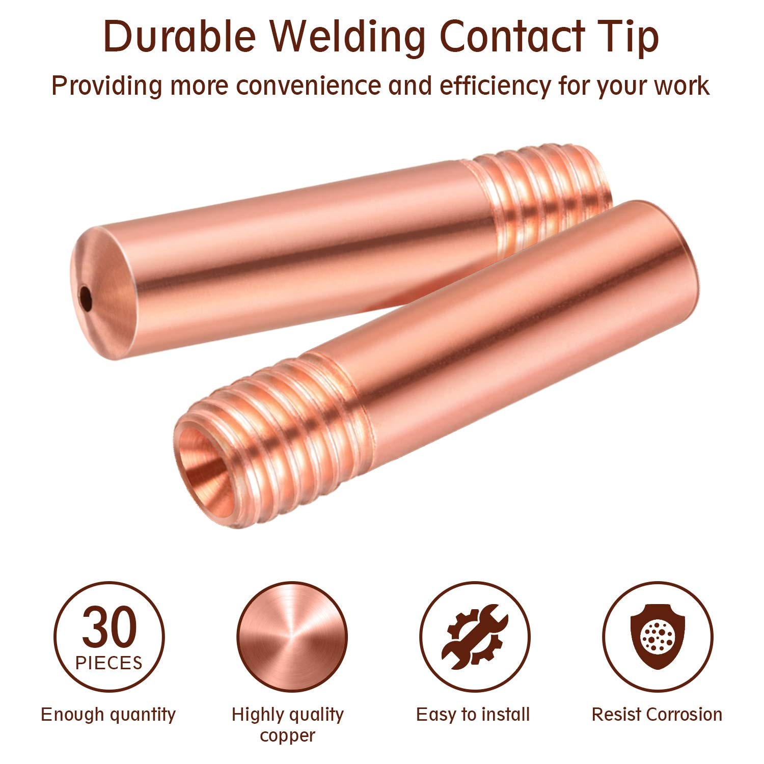 30 Pack Welding Contact Tips 035 MIG Gun Replacement for Millermatic Hobart