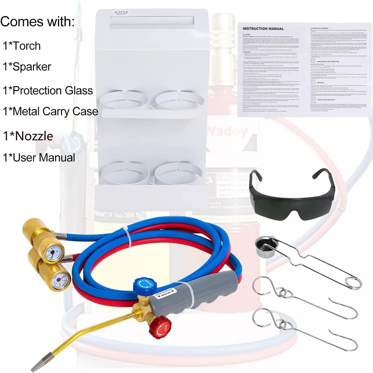 Portable Oxy Acetylene Gas Cutting Torch & Welding Set Kit w/Welding Goggles