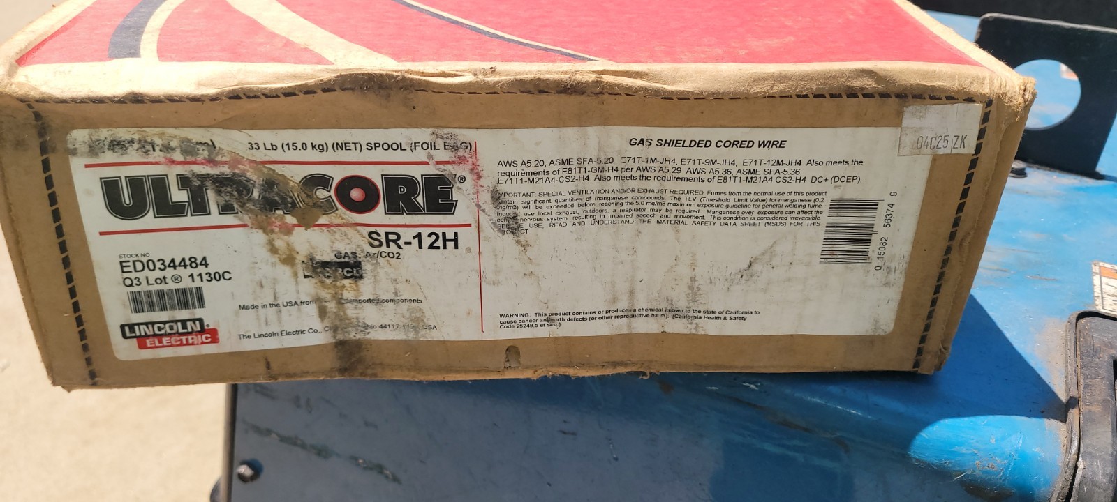 Lincoln Electric E71T UltraCore SR-12H Flux-Cored MIG Welding Wire .045″ 33 Lb