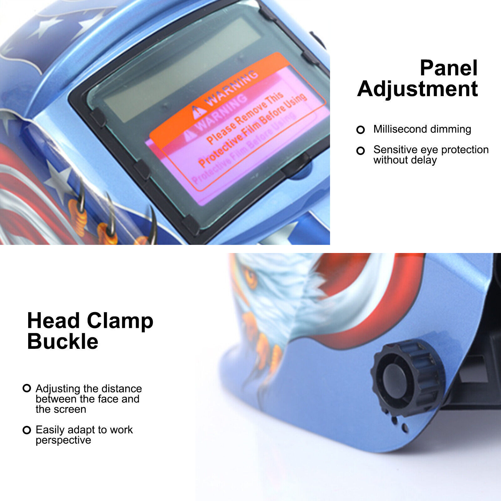 2X Solar Welder Helmet True Color Auto-Darkening Welding Helmet Arc Tig Mig Weld