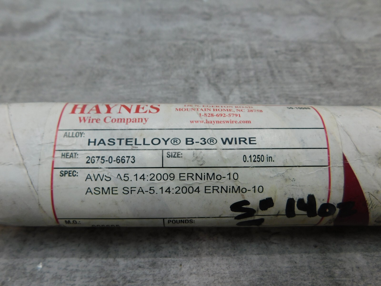 NEW 5# 14oz 1/8″ Haynes Welding Rods / Electrodes Hastelloy B-3, ERNiMo-10, 36″