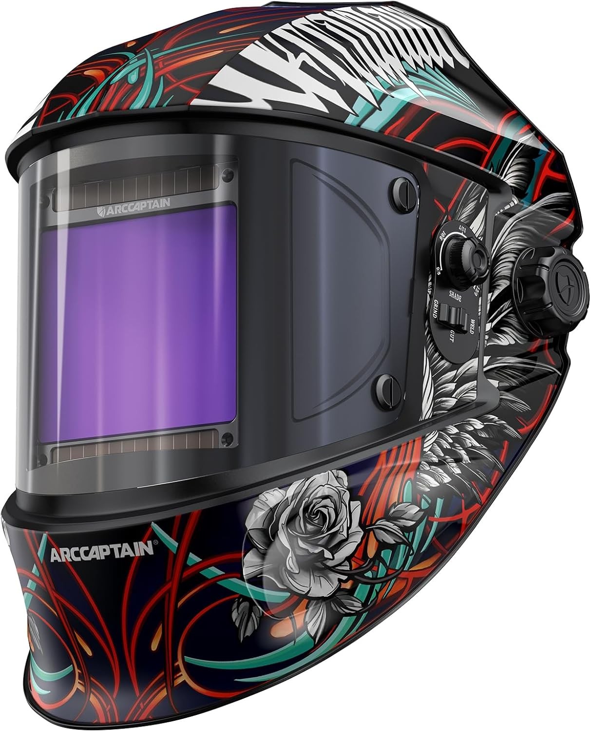 ARCCAPTAIN Large Viewing Screen 3.93″X3.66″ Welding Helmet True Color 1/1/1/1