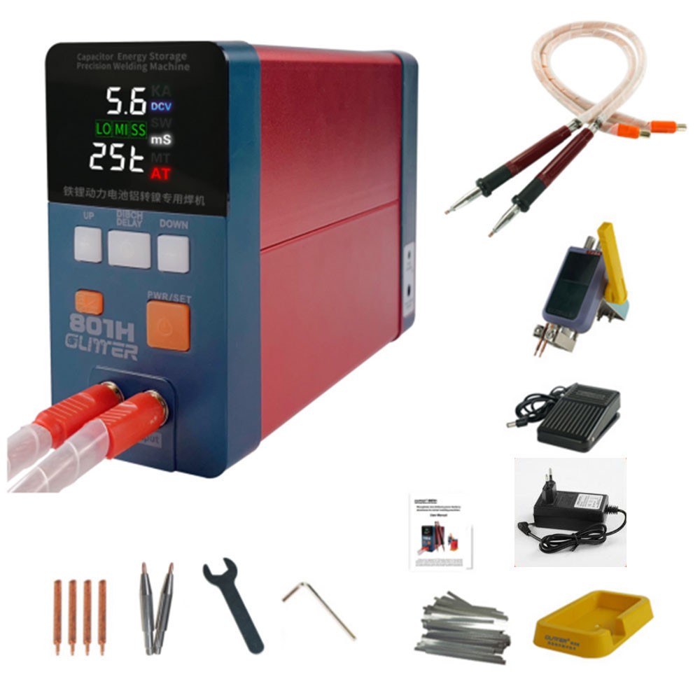 GLITTER 801H Max 3500A Spot Welder Machine Nickel Battery Welding Tools 19.8KW