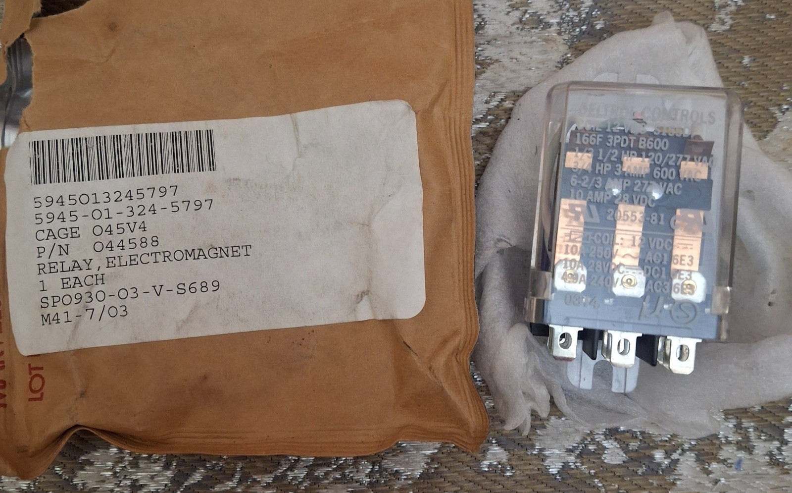 Genuine Miller 044588 Enclosed Relay 11 Pin 12V DC 3PDT 10A 120VAC Deltrol