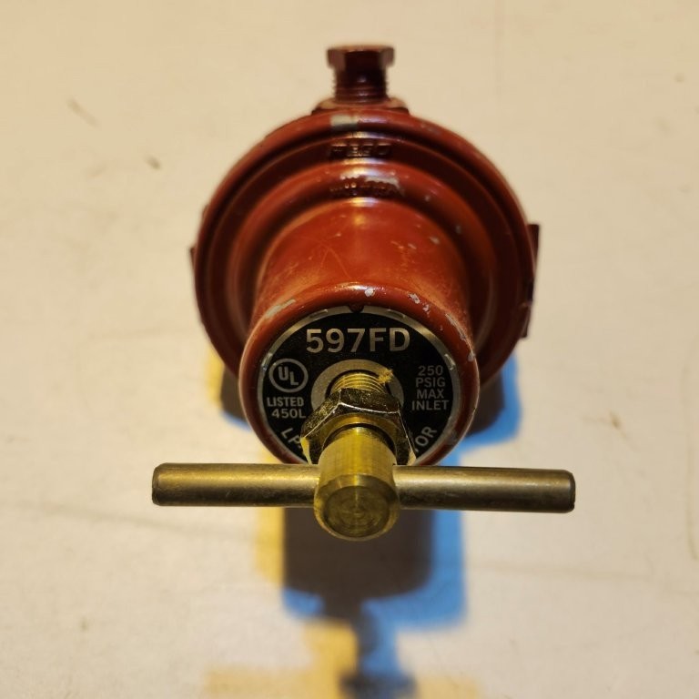 REGO 597FD LP Gas Regulator 1/4″ NPT New with Paint Chips as Shown