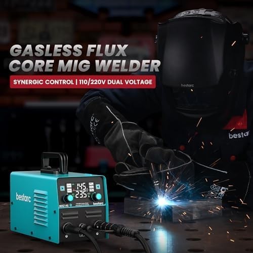 bestarc 145A MIG Welder 110V/220V Dual Voltage Gas/Gasless Flux Core MIG Weld…
