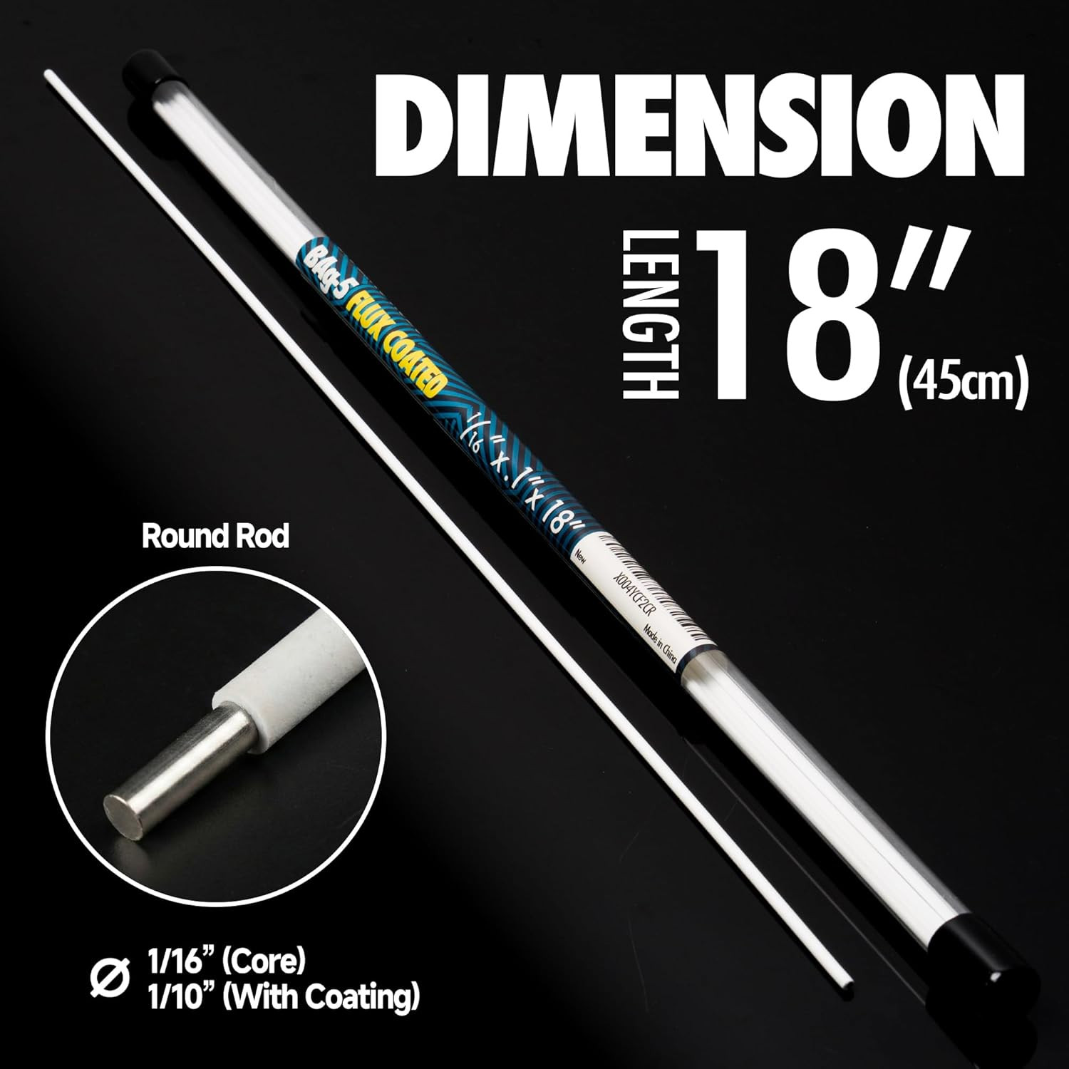 5 Sticks Flux Coated 45% Silver Brazing Solder Rod Bag-5 0.1″ X 18″ round Weldin