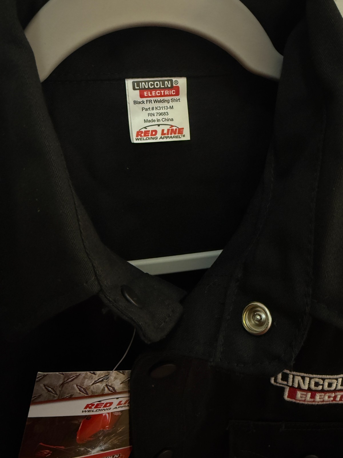 Lincoln Electric K3113 FR Welding Shirt Black Flame Resistant Medium 2 Pockets