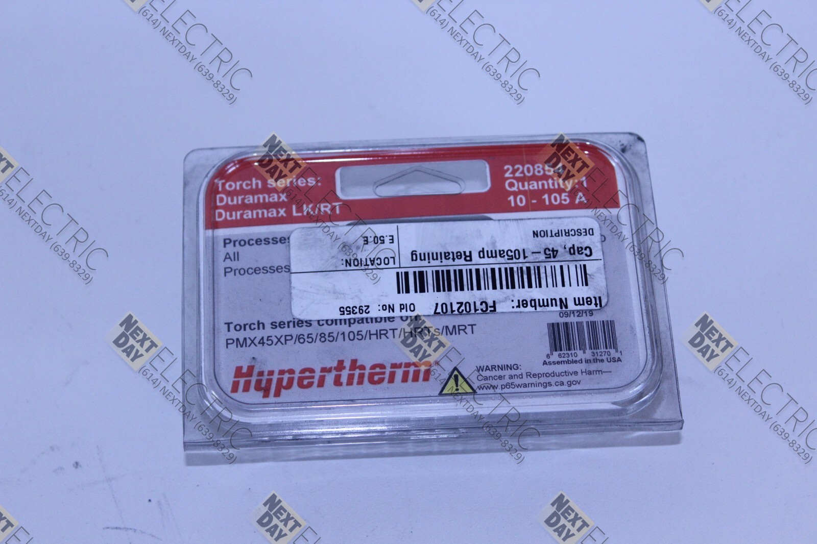 10-105A, 220854, Torch Duramax LK RT PMX45/65/85/105 Retaining Cap