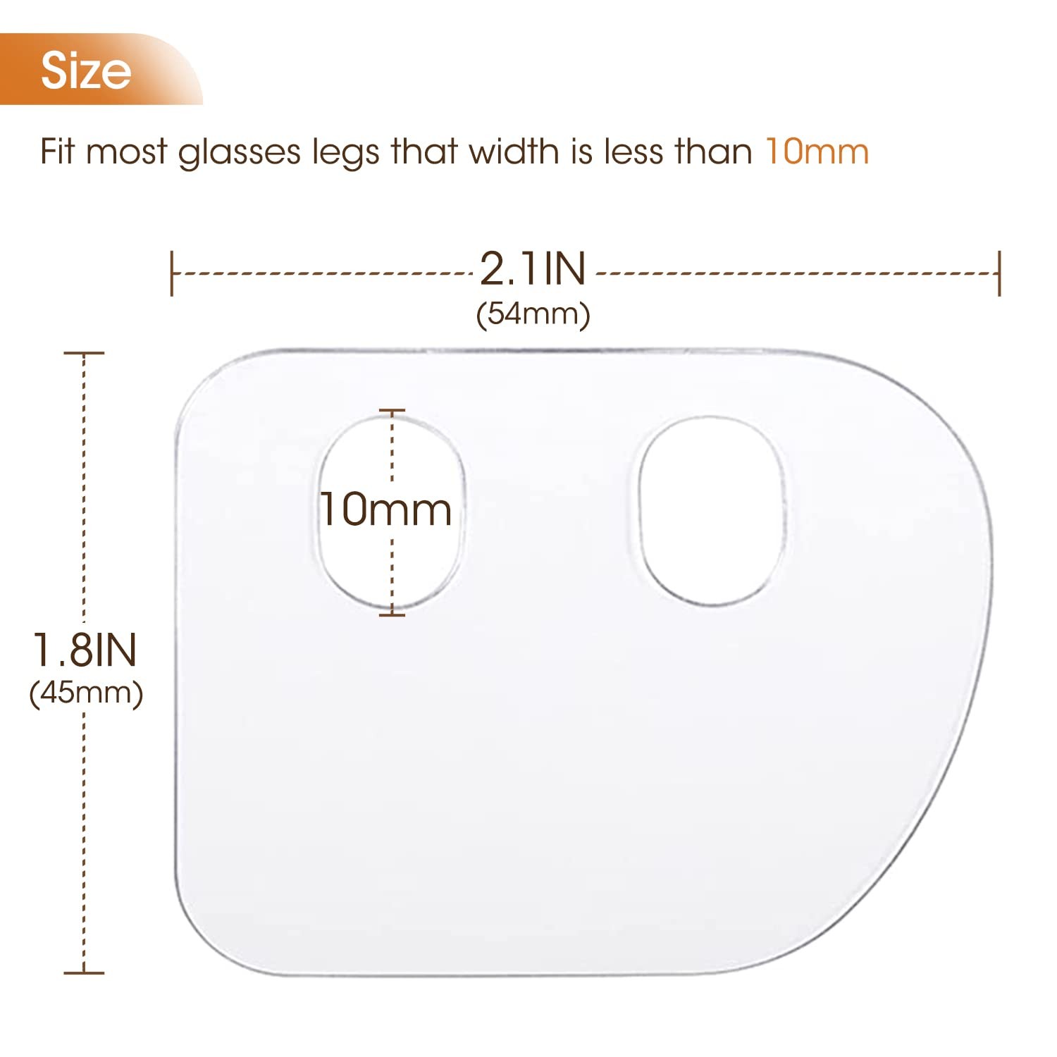 20 Pairs Clear Stretchy Lightweight Glasses Slip-on Side Shields Fit Most Gla…