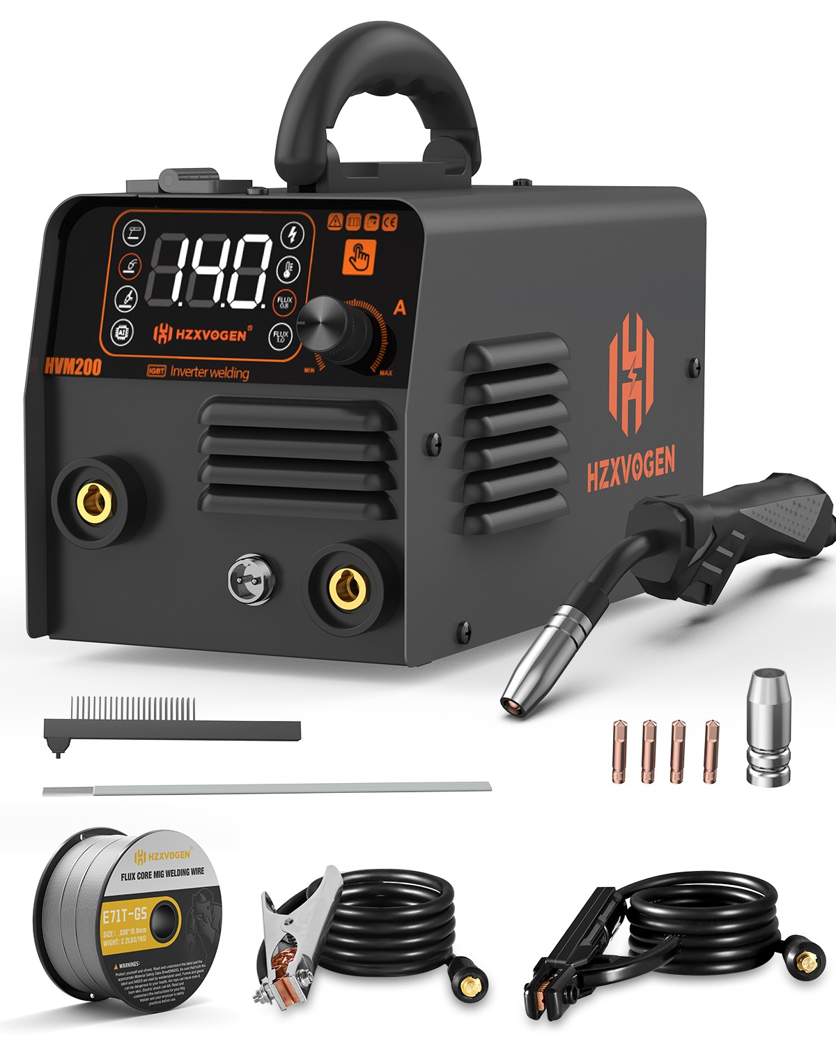 120A Gasless MIG/Lift TIG/Stick Welder with TIG Torch,110V 3in1 IGBT Inverter