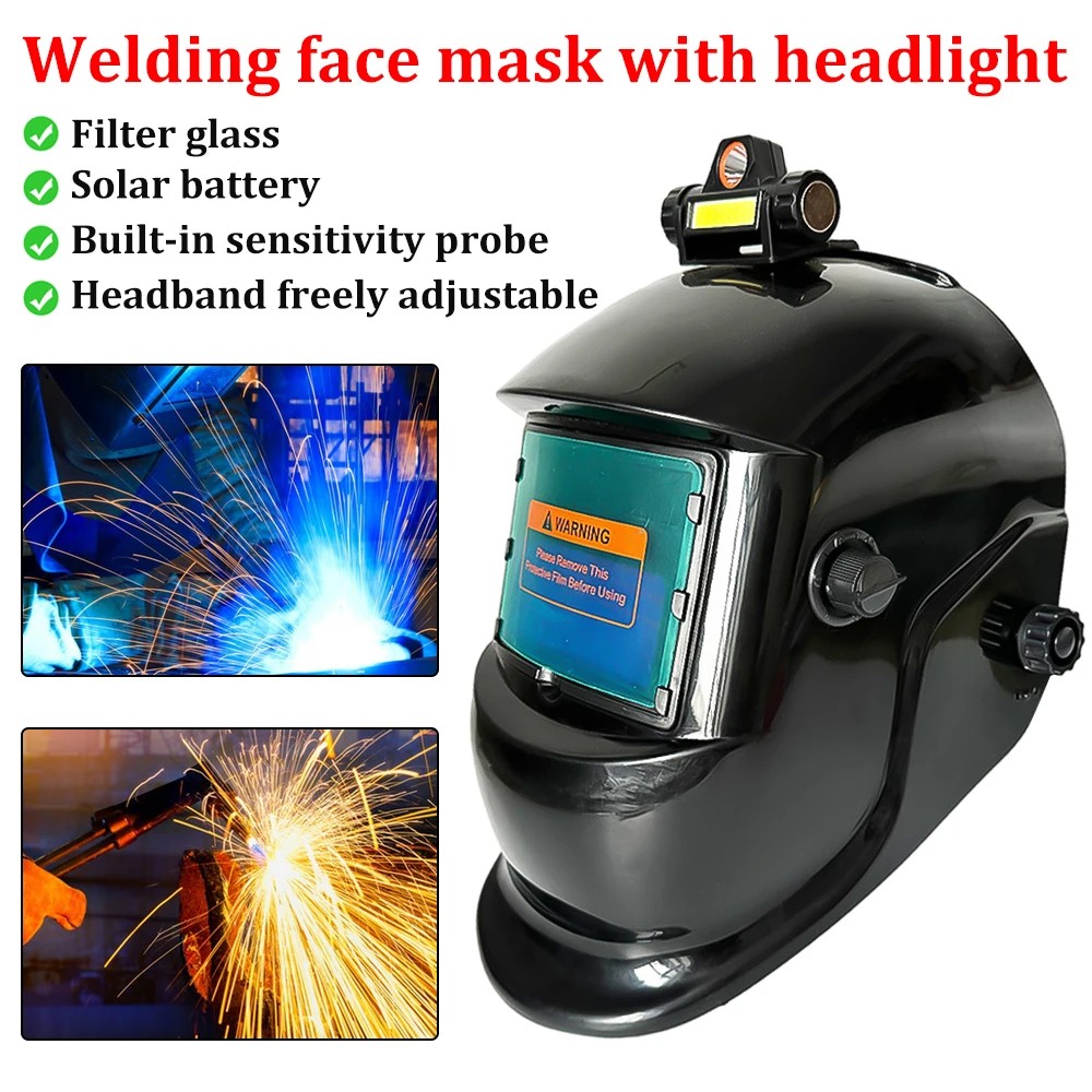 Welding Helmet with Light True Color Auto Darkening Welding Helmets Solar