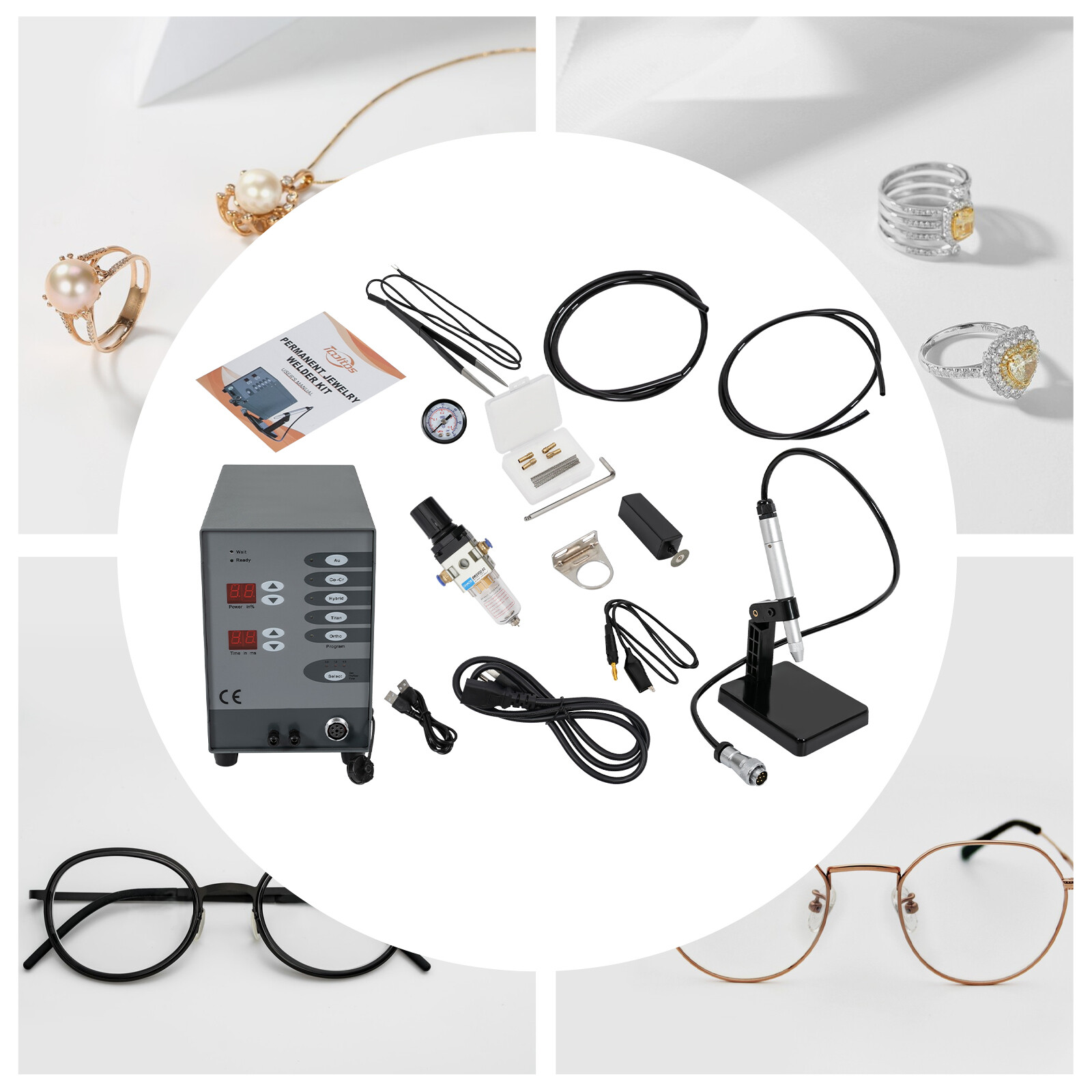 Jewelry Spot Welding Machine, 110V 60HZ Pulse Argon Arc Permanent Jewelry Welder