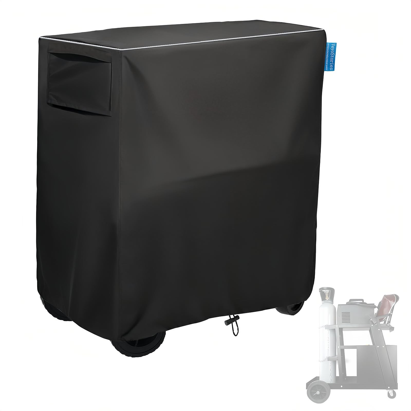 VeyoStories Welding Cart Cover, For 20-80 cu/ft Cylinders, Black