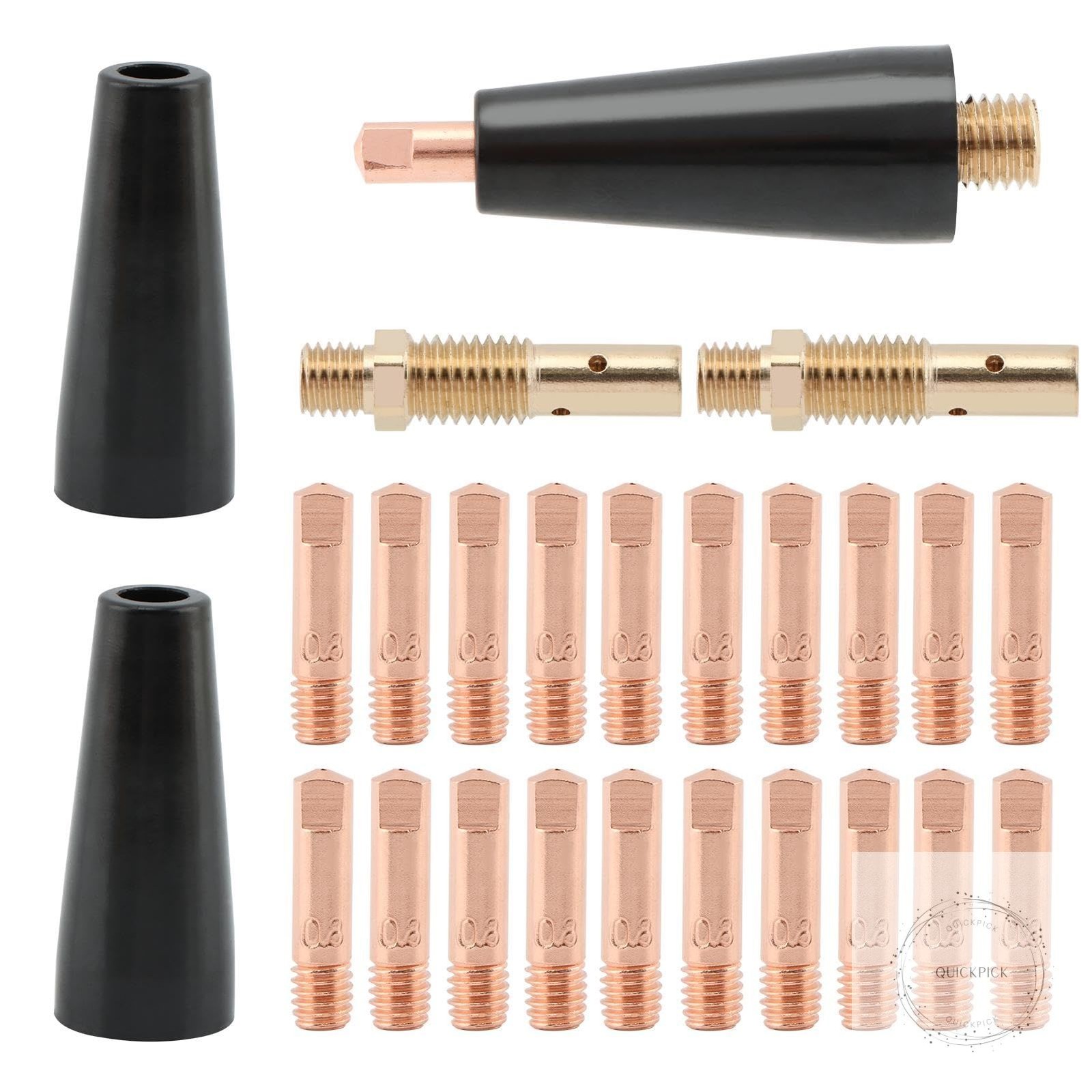 24PCS Flux Core Gasless Nozzle Welding Kit,KP1939-1 Flux-Core-Flux-Core Gasless
