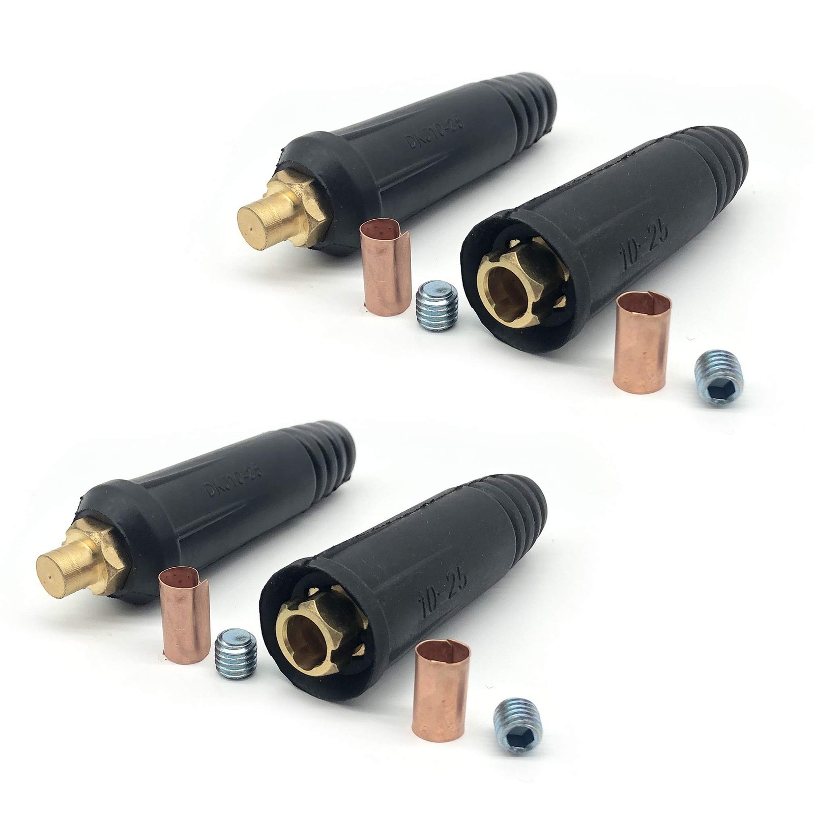 Welding Cable Quick Connector Pair DINSE Style 100A–200A #6 #4 10–25mm² 2 Set