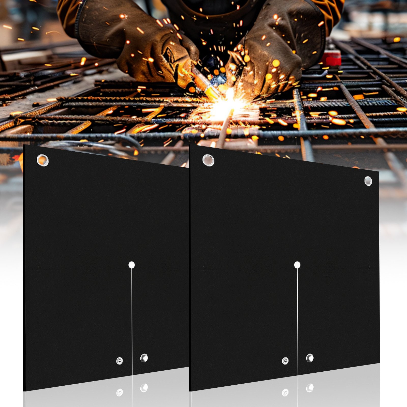 6mm 2 PCS 12.2″ x 12.2″ Welding Blanket Fireproof Pad Fire Resistant Carbon Felt