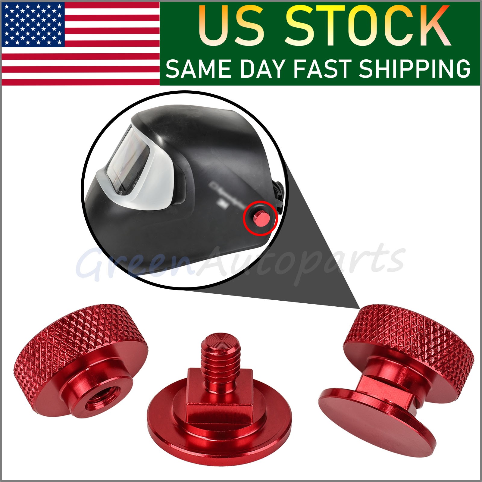 Welding Accessories Hood Pipeliner Helmet Fasteners-1Pair Aluminum Fasteners-Red
