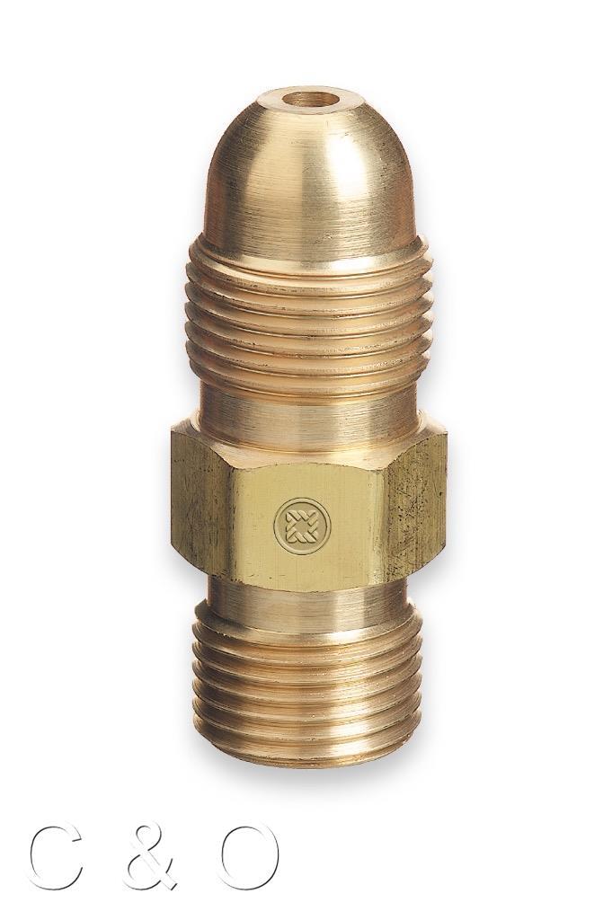 WESTERN # 51 ACETYLENE ADAPTOR CGA-300 TO CGA-510 COMMERCIAL to POL REGULATOR