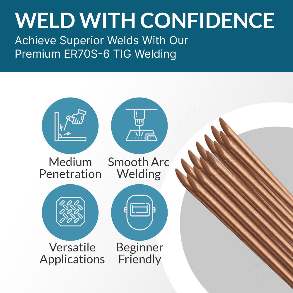 ER70S-6 – 3/32″ x 16″ – 5-Lb – Carbon Steel TIG Welding Filler Rod