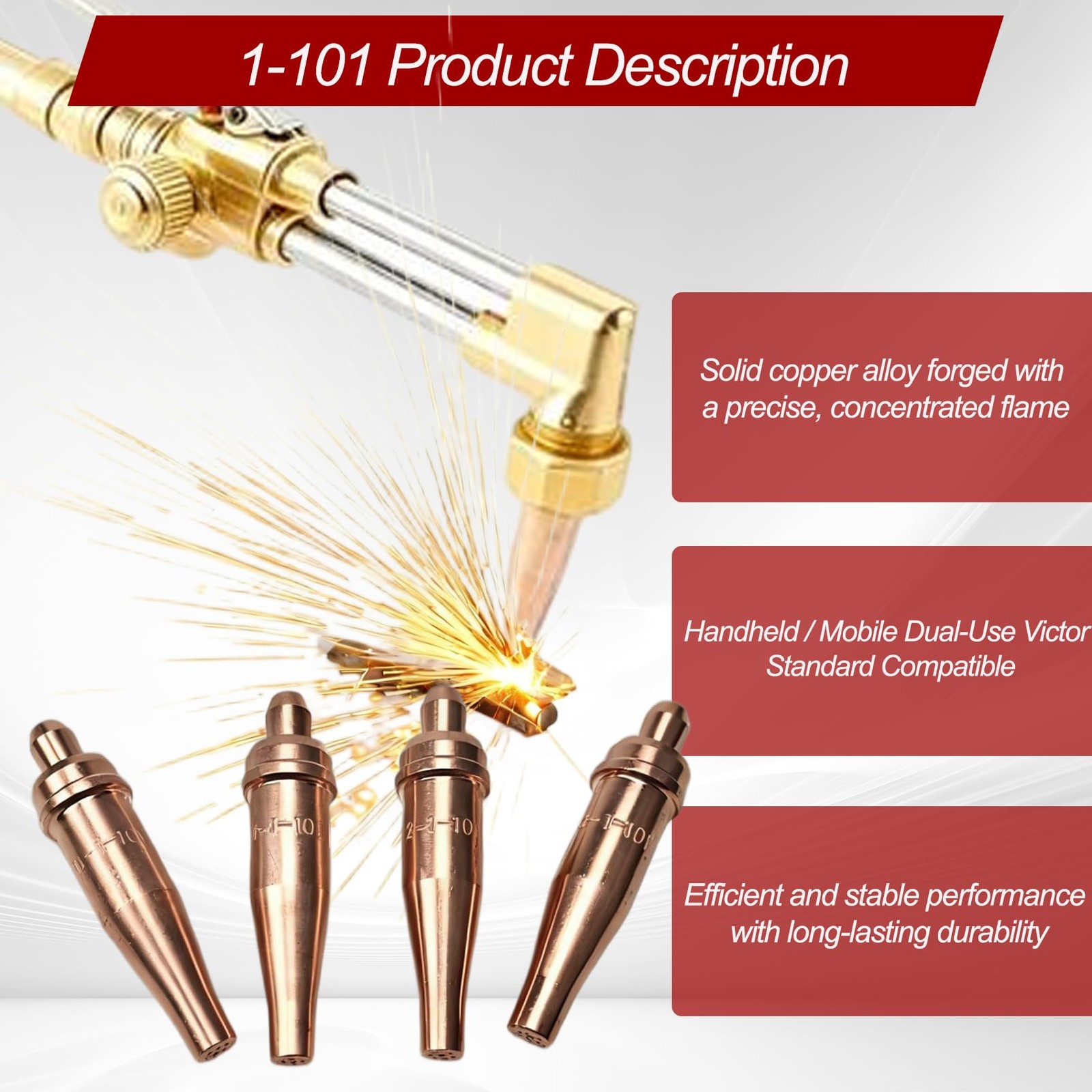 1-101 Acetylene Cutting Torch Tips for Victor 0-1-101 1-1-101 2-1-101 3-1-101