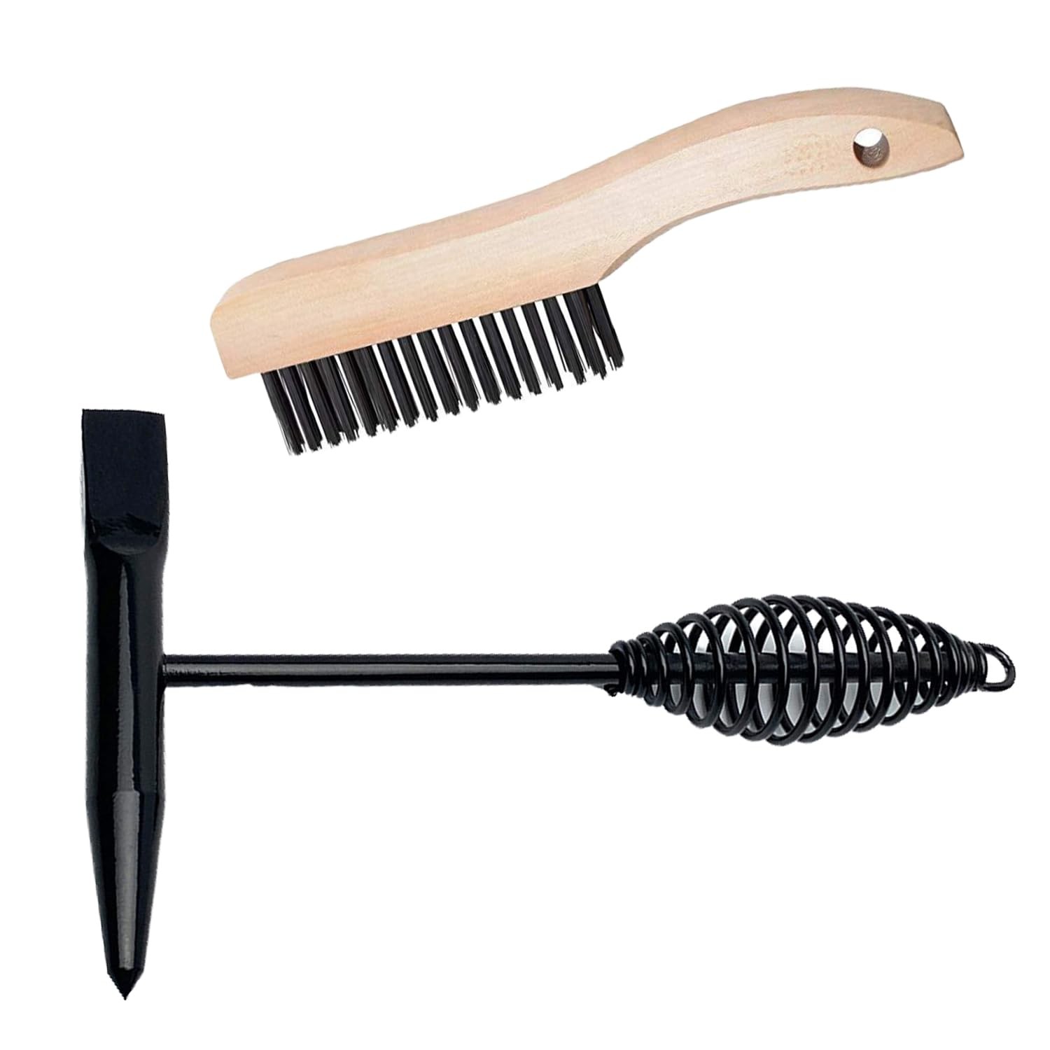 2 Pack Welding Chipping Hammer and Wire Brush Set, 11″ with Coil…