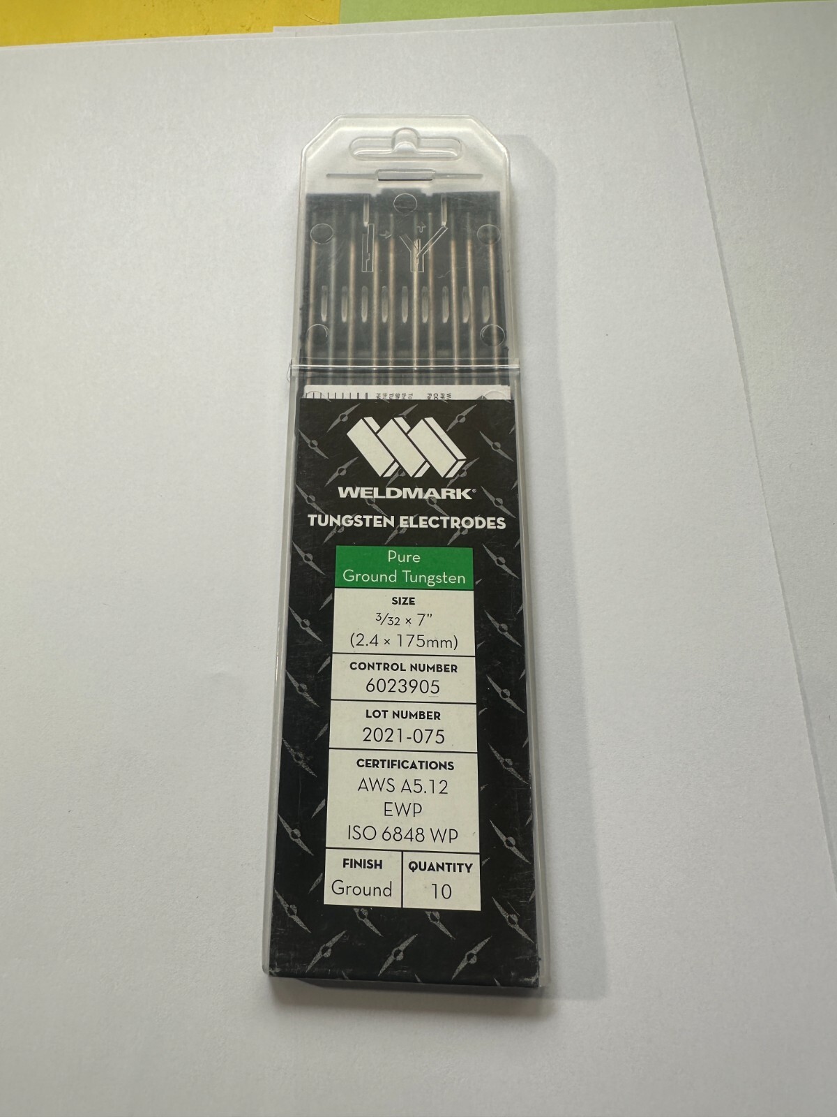 Weldmark WM417332 Pure Ground Tungsten Electrodes 3/32″x 7″ (Pack of 10pcs) New