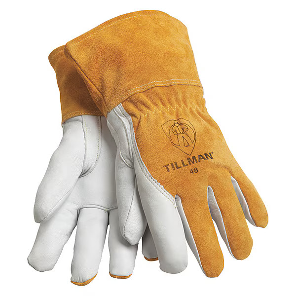 Tillman MIG/TIG Welding Gloves, Straight Thumb, Gauntlet Cuff, Premium, Brown