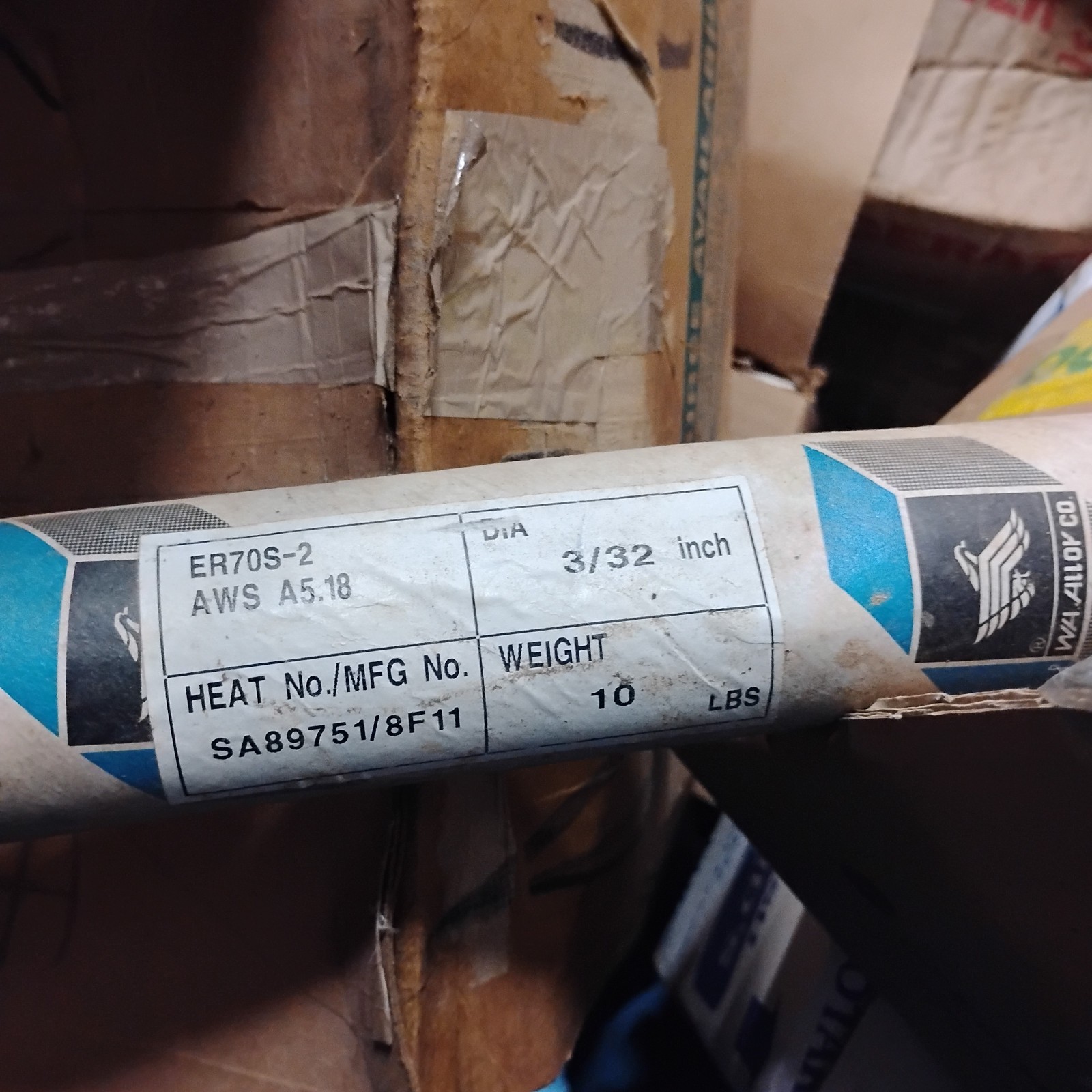 Washington Alloy ER70S-2 3/32″ x 36″ 10 lb Carbon Steel TIG Welding Rods 8F11