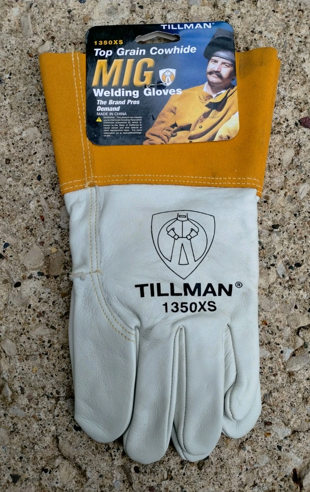 Tillman 1350XS Pearl Top Grain Cowhide MIG Welders Work Gloves ~ 4″ Cuff ~ small