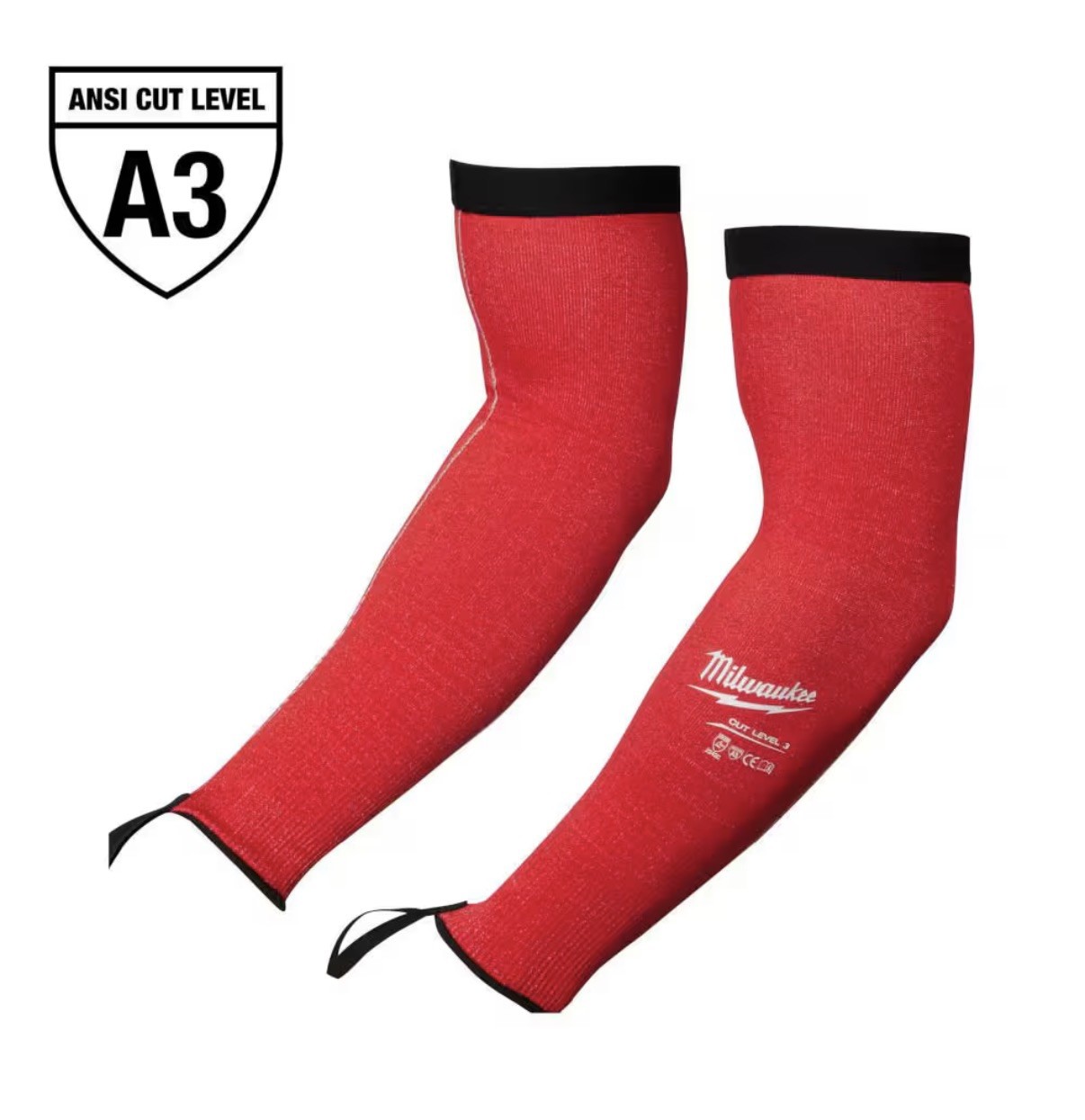 New Milwaukee 16 In. Red 4-Way Stretch Cut 3 Resistant Protective Arm Sleeves