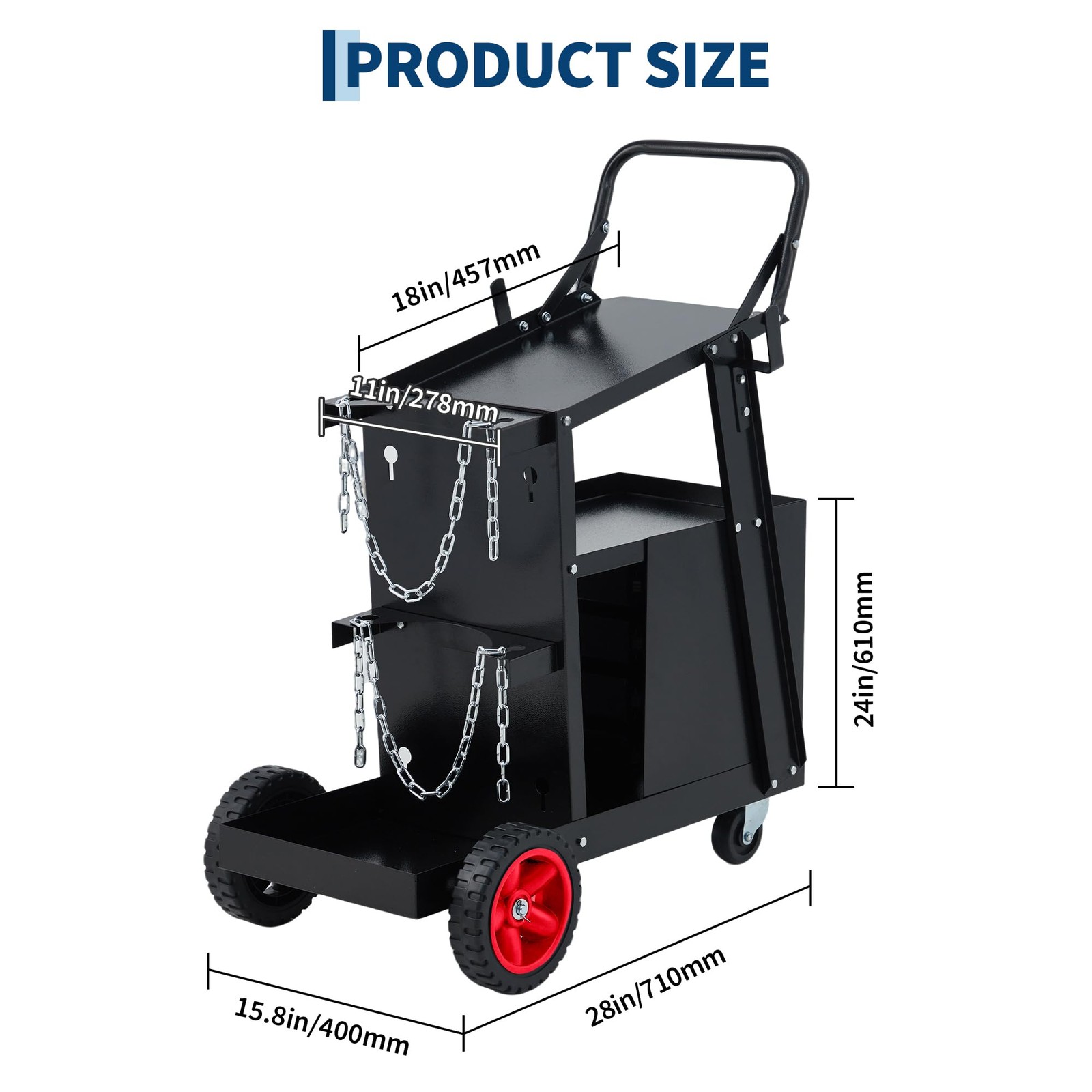 Welding Cart w/4 Drawers Utility Cart on Wheels for MIG TIG Welder Plasma Cutter