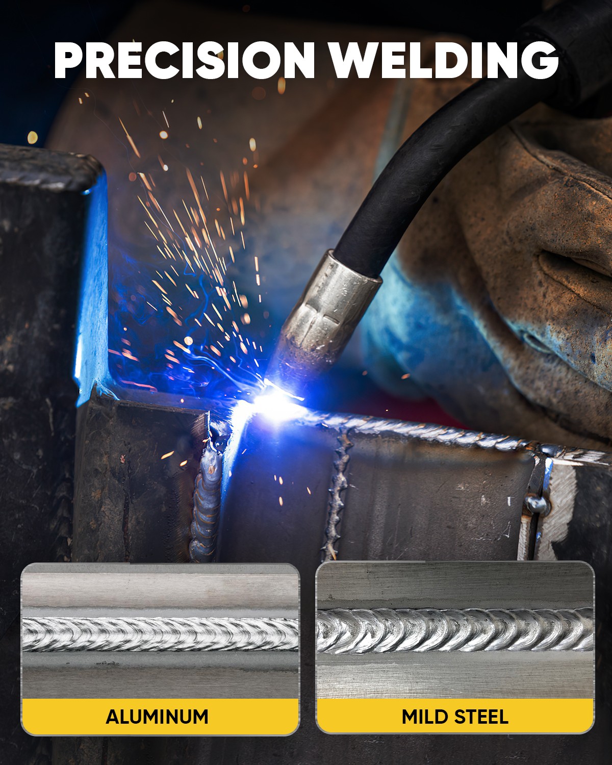 250 Aluminum MIG Welder MMA TIG MIG Welding Machine 110V/220V Gas/Gasless IGBT