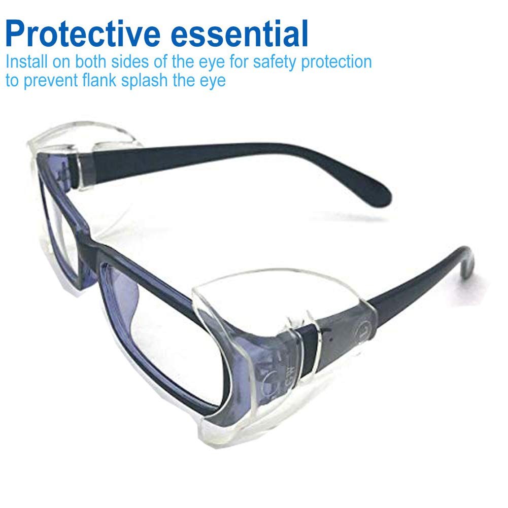 KMDJG 4 Pairs Safety Glasses Side Shields Large, Slip on Side Shields, Fits M…
