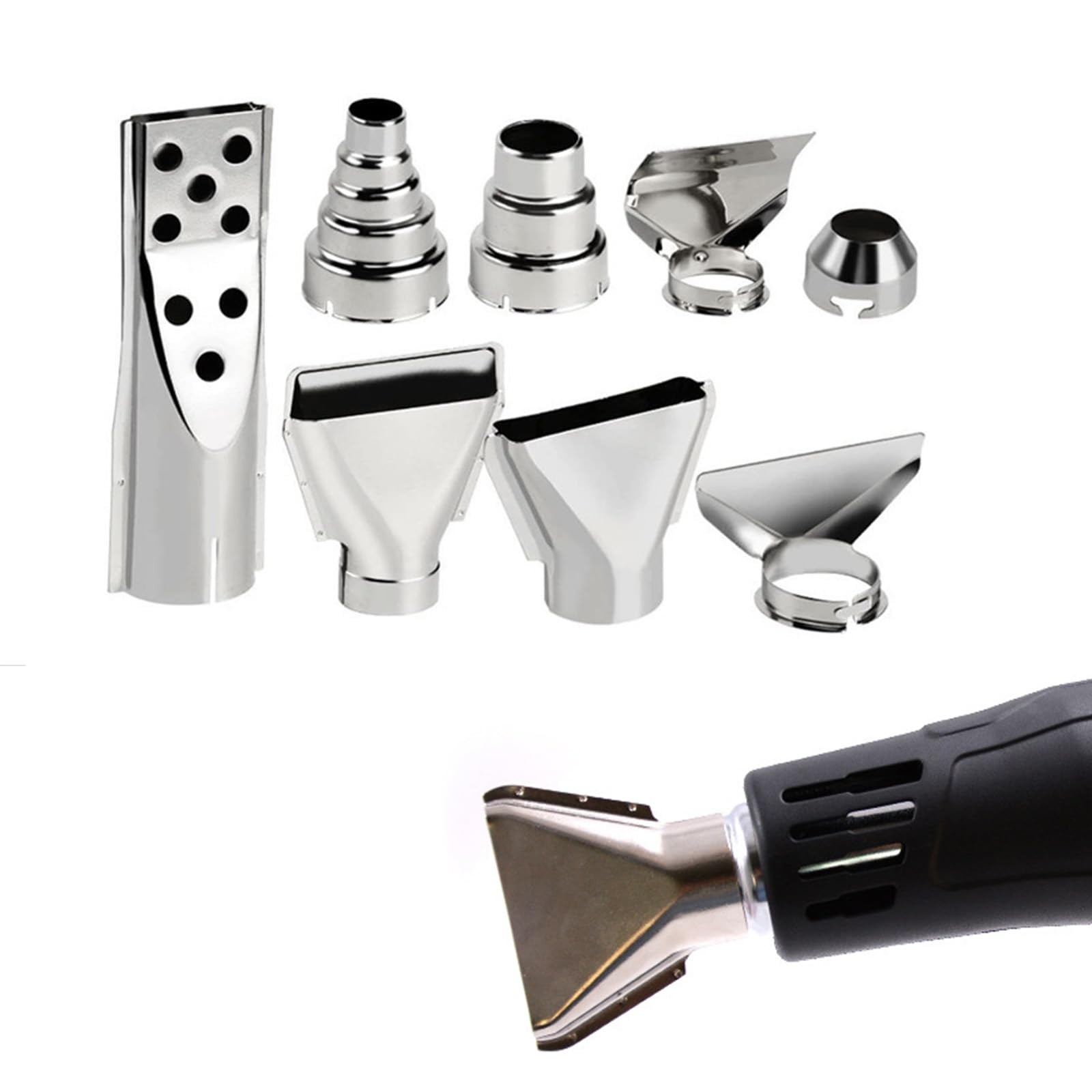 8 Piece Heat Gun Nozzle Kit, Stainless Steel Heat Gun Nozzles, Nozzle Dur…