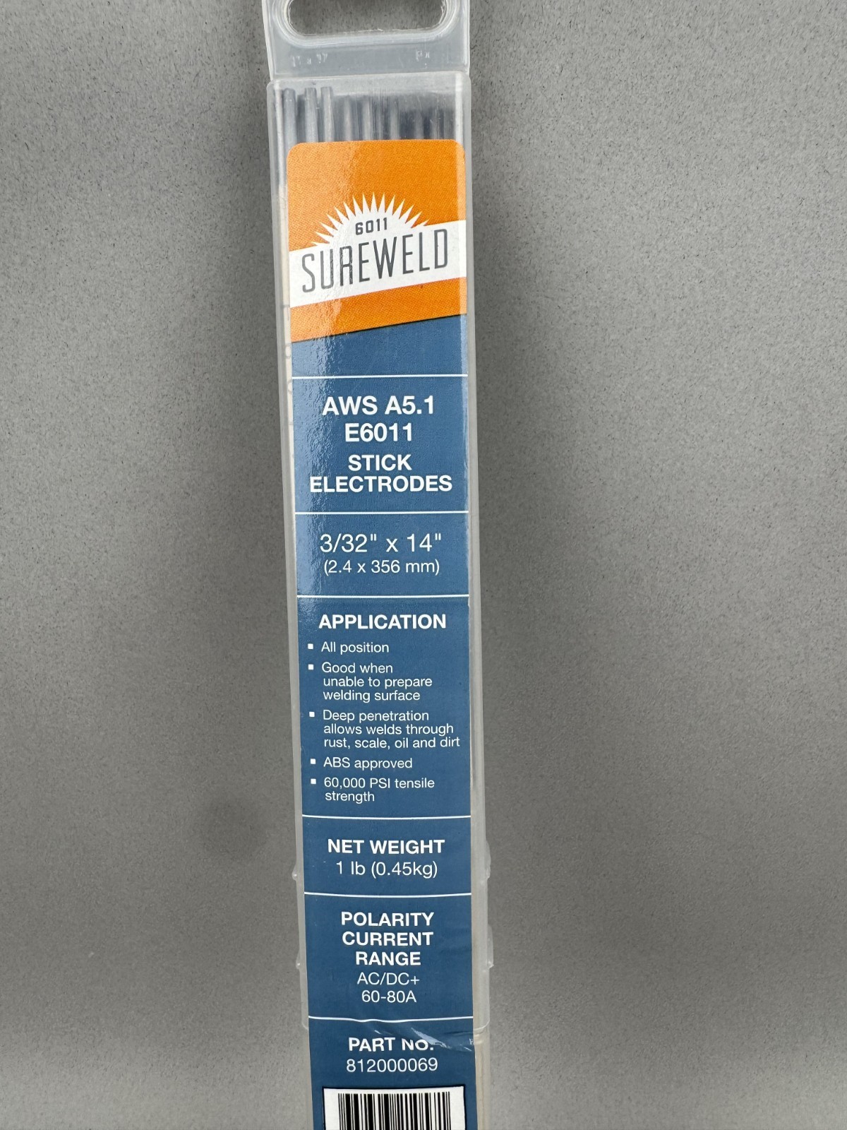 Sureweld 6011 Stick Electrodes AWS A5.1 E6011 – 3/32” x 14” 1lb