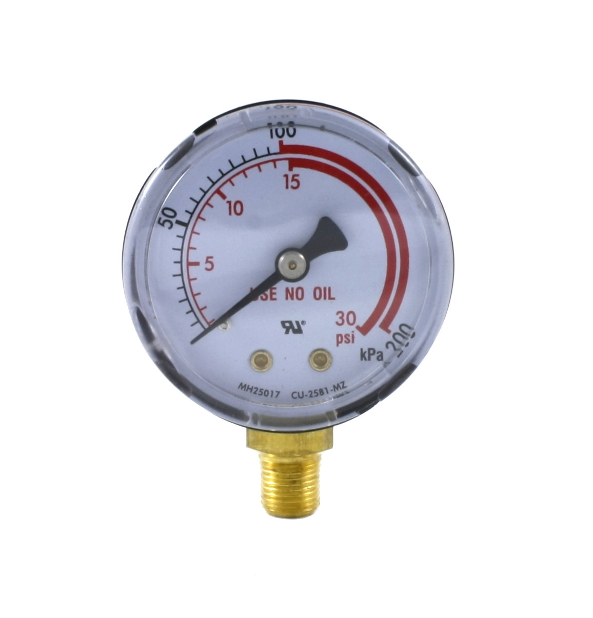 Low Pressure Gauge for Acetylene Regulator 0-30 psi 2 inches – 1/8″ NPT Thread