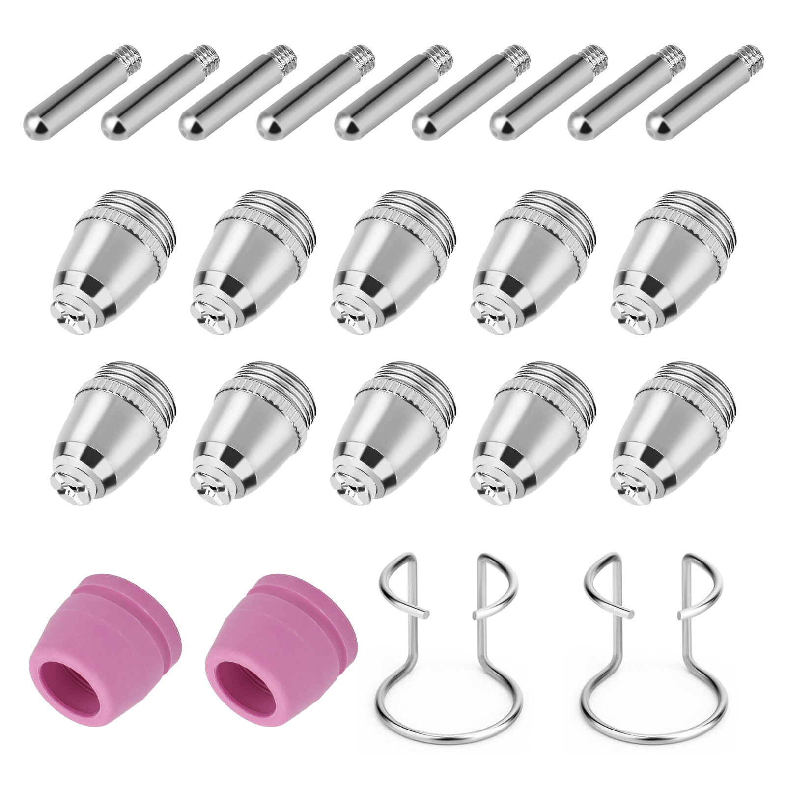 24pcs Plasma Cutter Torch Consumables Kit for SG-55 AG-60 WSD-60 CUT50 60Amp