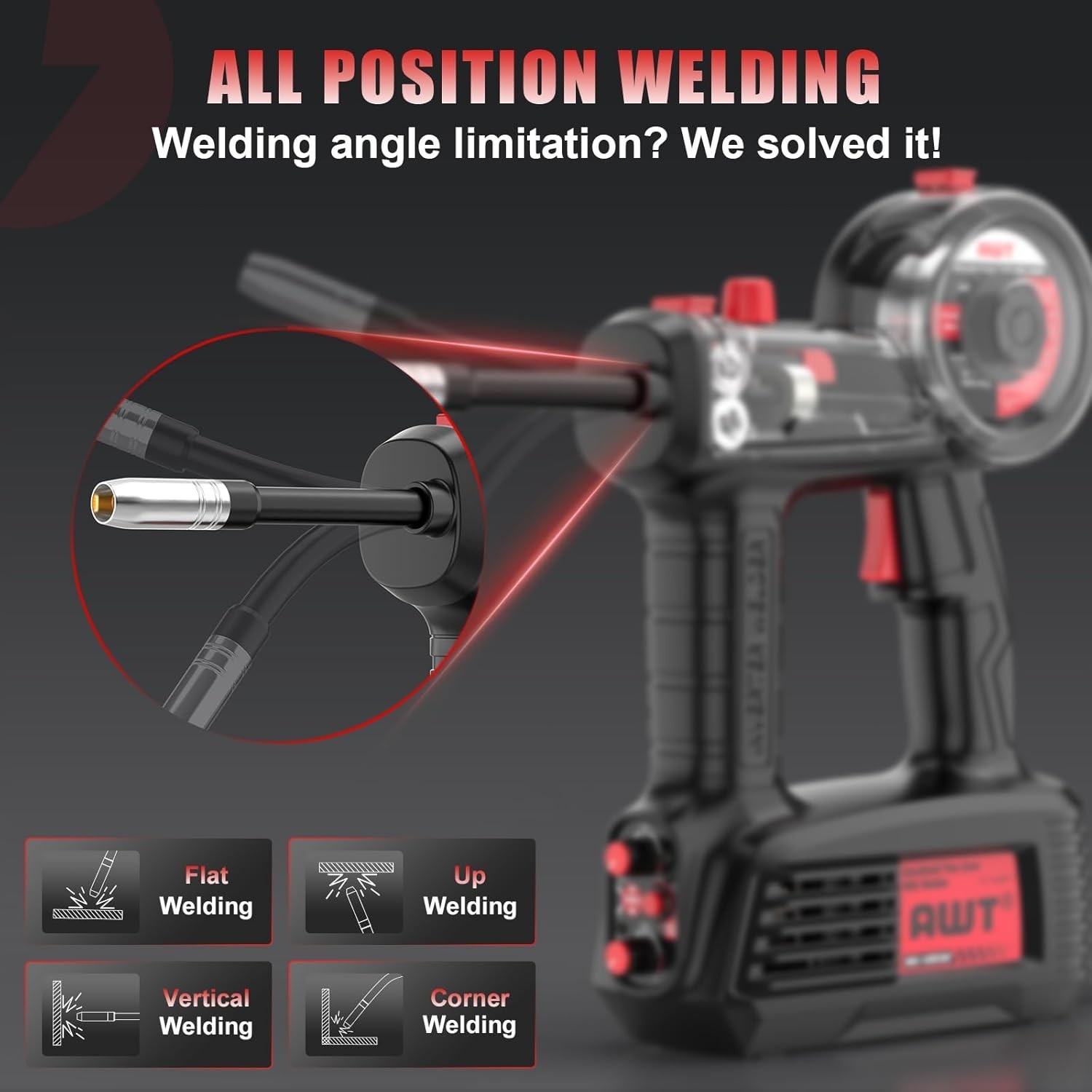AWT 100A Portable Handheld MIG Welder 110V Gasless Flux Core MIG Welder Machine
