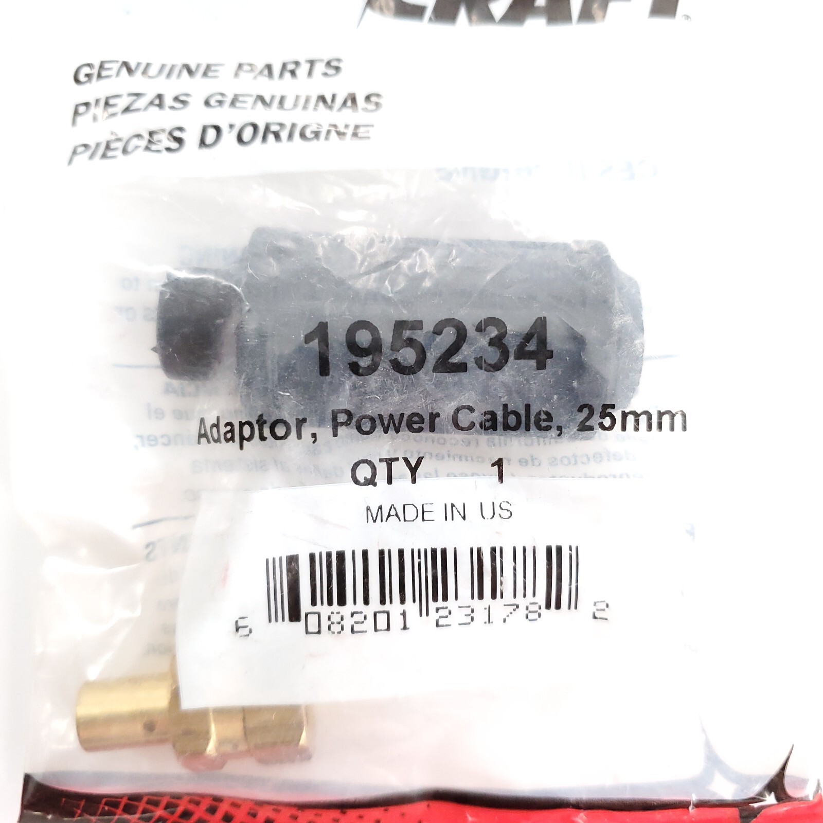 Weldcraft 195234 Adapter, Power Cable, 25mm