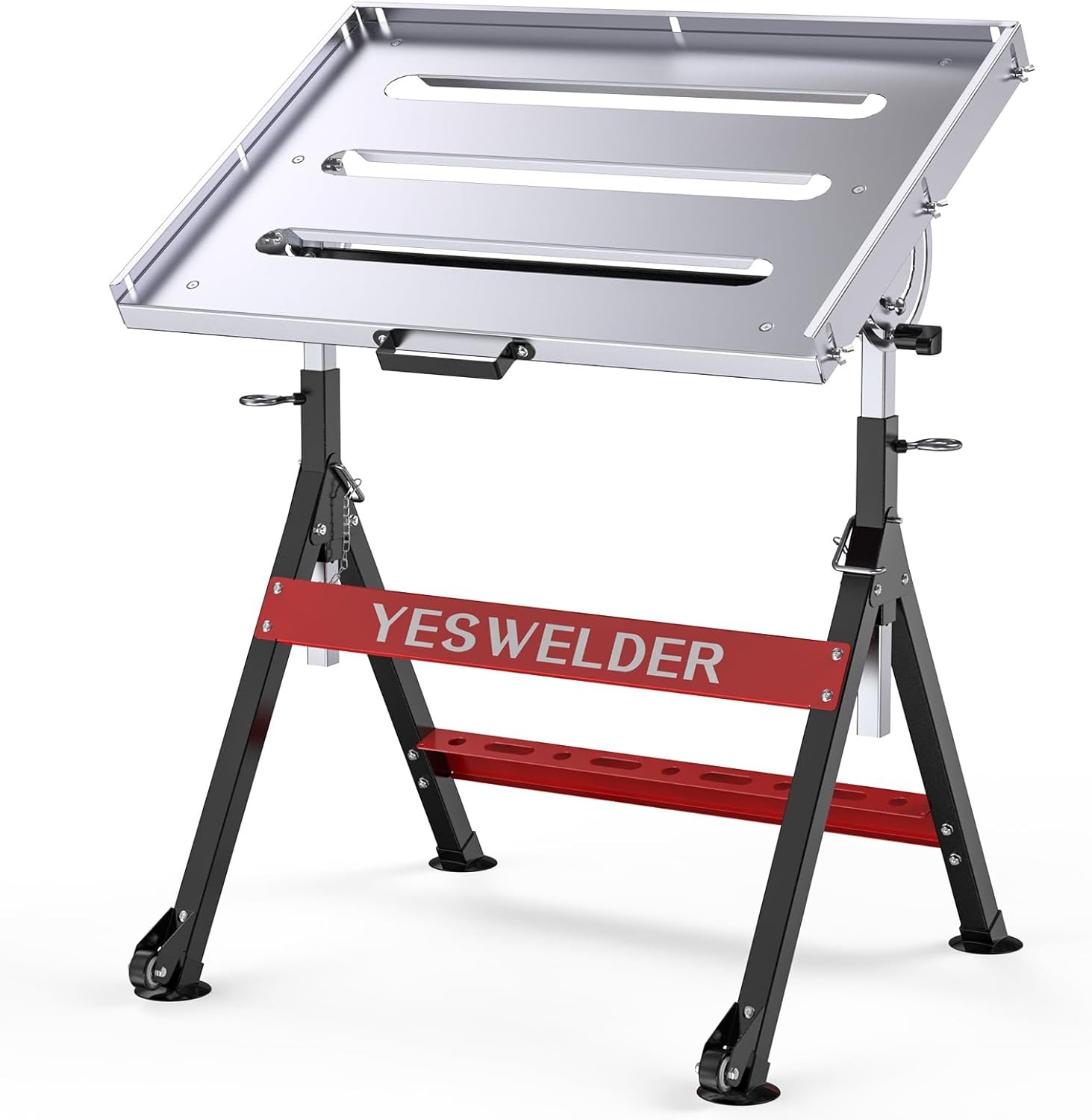 Foldable Welding Table on Wheels, 20×30 Inch Adjustable Height, 400lb Capacity