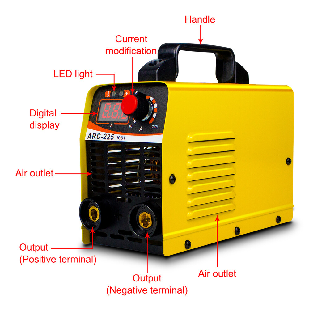 225AMP 110V Mini Electric Welding Machine DC Inverter IGBT ARC MMA Stick Welder