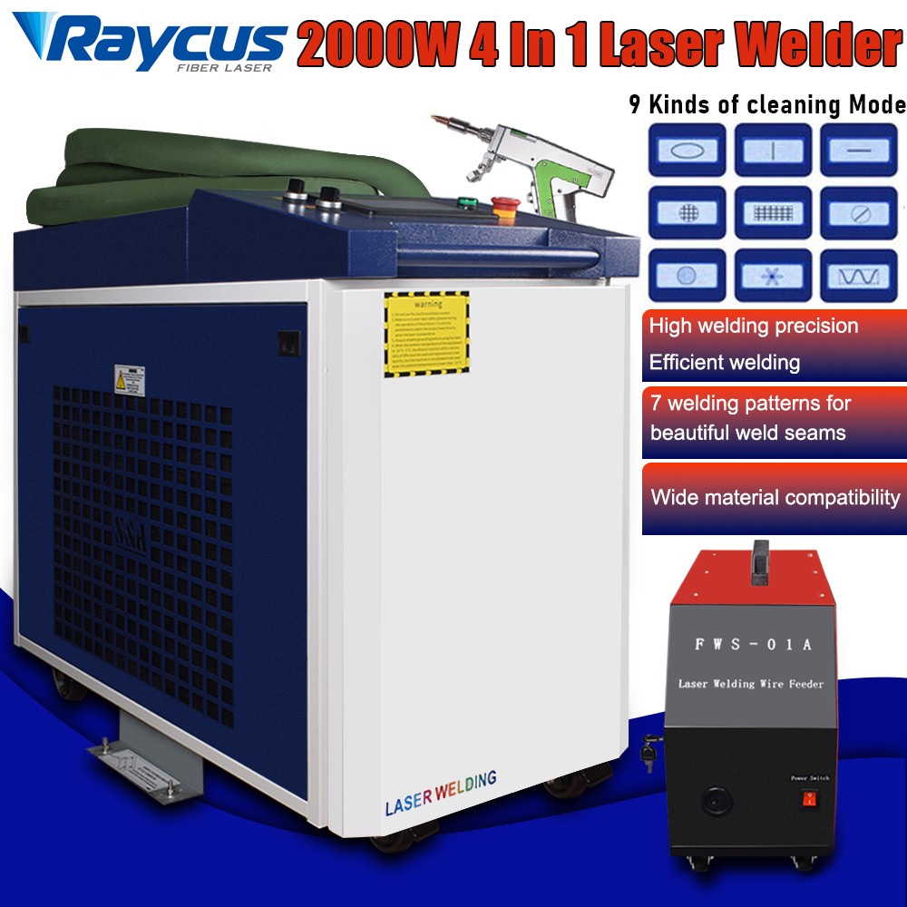 Raycus 2000W 4-IN-1 Laser Welding Machine Double Pendulum Fish Scale Weld US